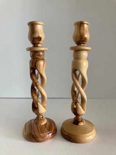 Vintage olive wood spiral - olive,